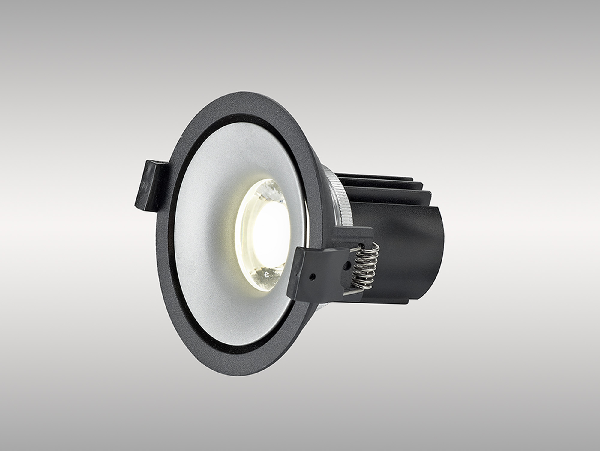 Bolor 9 Tridonic Powered 9W 3000K 840lm 24° CRI>90 LED Engine Black/Silver Fixed Recessed Spotlight, IP20 DM202062  Dlux Bolor 9